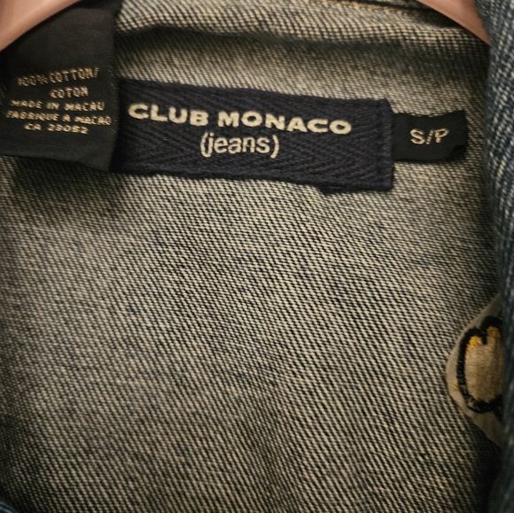 Vintage Club Monaco Denim Patched Vest #Snoopy #PiyoPiyo - Picture 3 of 3